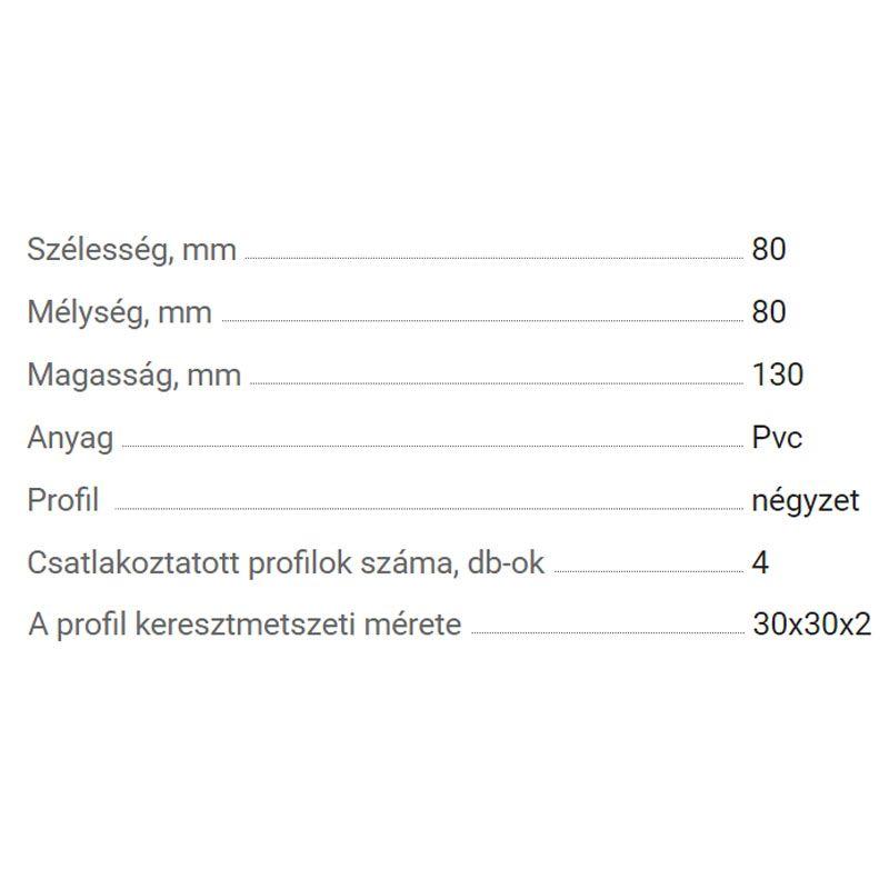 ZÁRTSZELVÉNY ÖSSZEKÖTŐ 30/30 3DT  ALAKÚ MŰA. FEK. 2 FAL VKF 15.0129.5 MŰANYAG ZÁRÓELEMEK