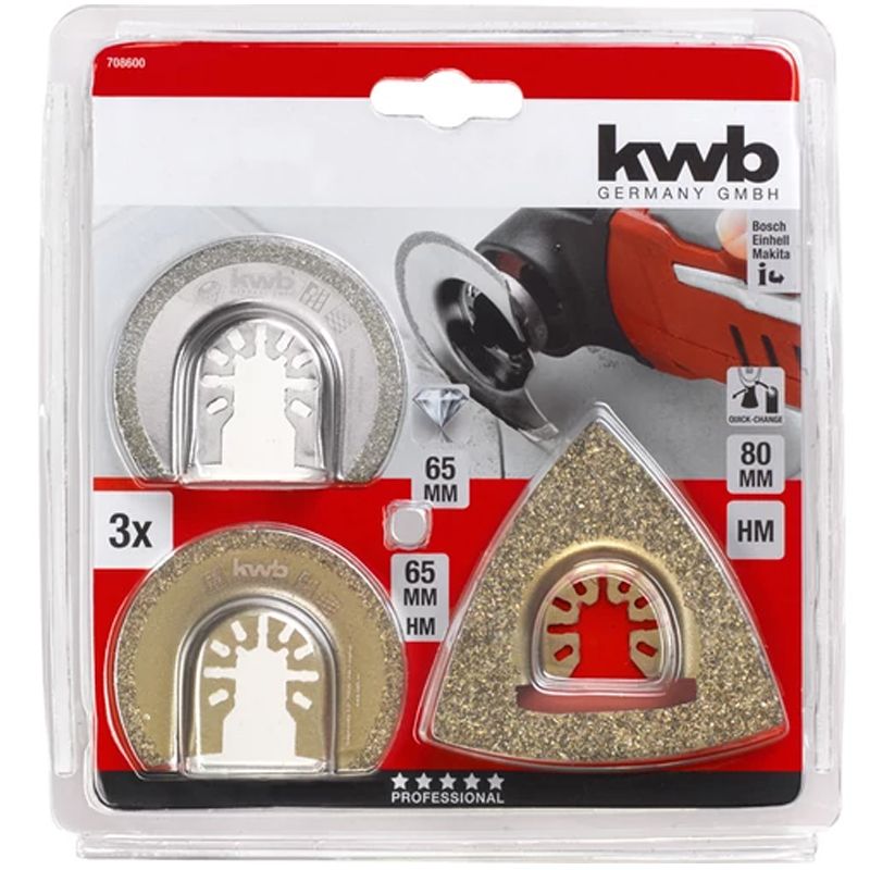 CSISZOLÓ ÉS VÁGÓ KÉSZLET 3DB MULTIFUNKCIÓS GÉPHEZ KWB 49708600 TARTOZÉKOK