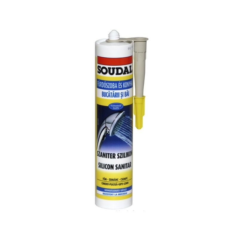 TÖMÍTŐ SZANITER MANH.SZÜRKE 300ML GOMBÁSODÁS GÁTLÓVAL SOUDAL 110586 TÖMÍTŐ SZANITER MANH.SZÜRKE 300ML GOMBÁSODÁS GÁTLÓVAL SOUDAL 110586