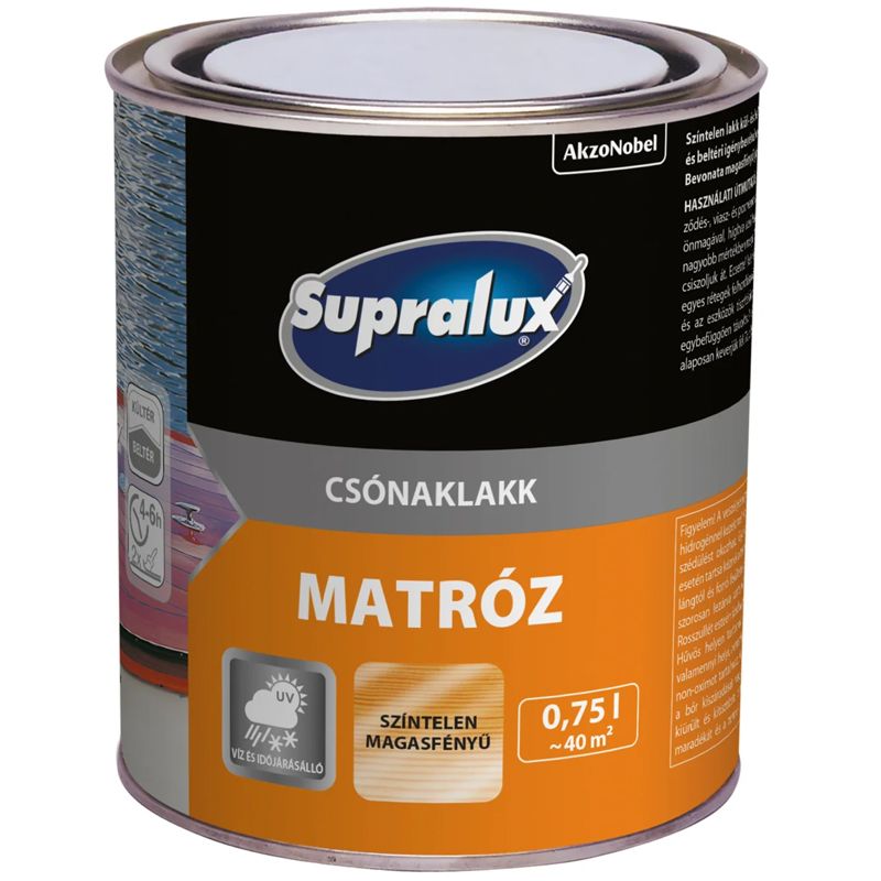CSÓNAKLAKK SZÍNTELEN 0.75L MATRÓZ MAGASFÉNYŰ SUPRALUX AK1651 SZERELÉSI, KARBANTARTÁSI ANYAG