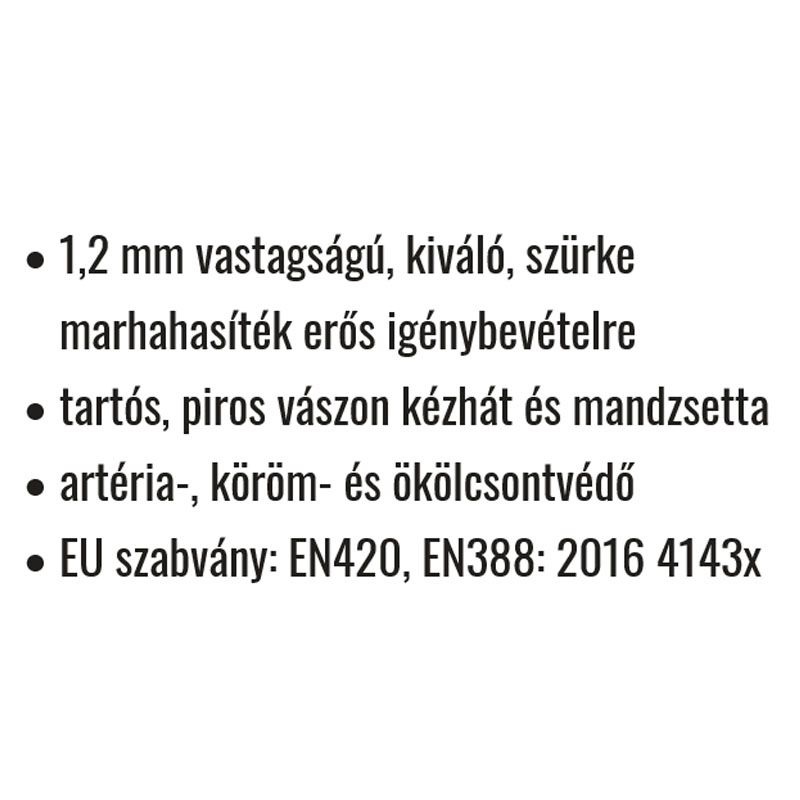 VÉDŐKESZTYŰ PIROS VASTAG 10 MARHA HASÍTÉKBŐRBŐL ERŐSÍTETT COVERGUARD 1155_10