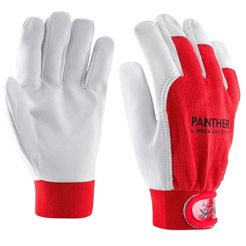 VÉDŐKESZTYŰ SOFŐR 9 KECSKEBŐR PIROS TÉPŐZÁRAS ROCK SAFETY PANTHER