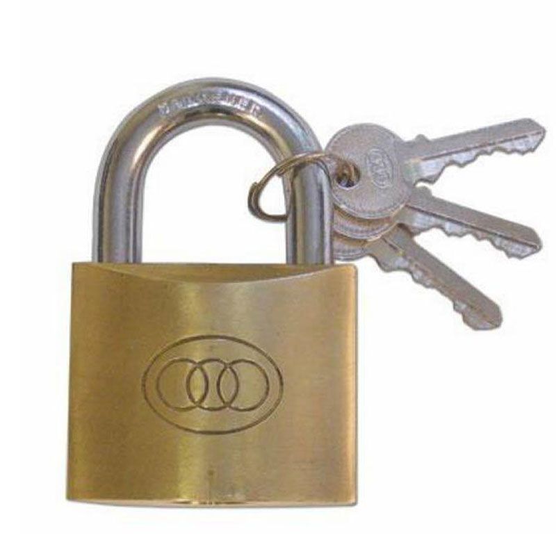 NORMÁLKENGYELES LAKAT 63mm SÁRGARÉZ 3 KULCS D11mm KENGYEL TRI-CIRCLE L266 LAKAT-LAKATPÁNT-LÁNC