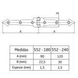 AMIG 552/12626 LÁDAPÁNT DÍSZES 180*22,5*1,5mm FEKETE KOVÁCSOLT VAS JELLEGŰ  LÁDAVASALAT