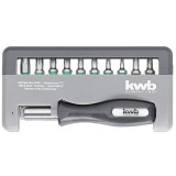 BEHAJTÓHEGY KÉSZLET 12 RÉSZES T10-40 , BIZTONSÁGI TORX 20,25 KWB 49151040 BIT ÉS BEHAJTÓ HEGYEK