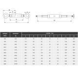 HUZALFESZÍTŐ SZEM-SZEM M24 DIN 1478 HG. ZÁRT TB:3920KG IMPORT UTOLSÓ DARAB EMELÉSTECHNIKA TARTOZÉKOK