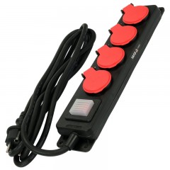 YATO 81241 KÁBEL HOSSZABBÍTÓ-ELOSZTÓ 4-ES 3m KAPCSOLÓVAL  KÁBELDOB-HOSSZABBÍTÓ-ELOSZTÓ