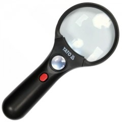 YATO 73845 KÉZI NAGYÍTÓ 75mm 3X / 45X KÉT LENCSÉS  MÉRŐESZKÖZÖK